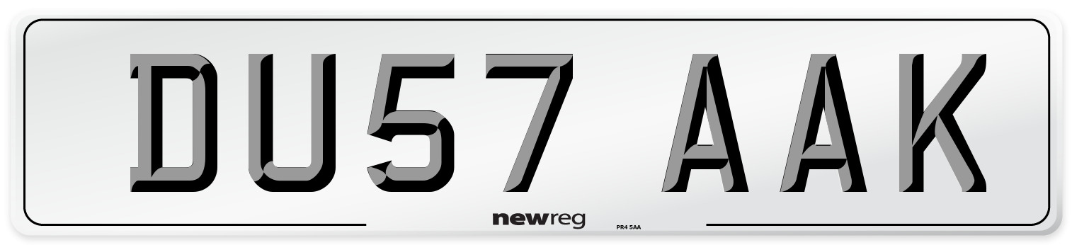 DU57 AAK Number Plate from New Reg